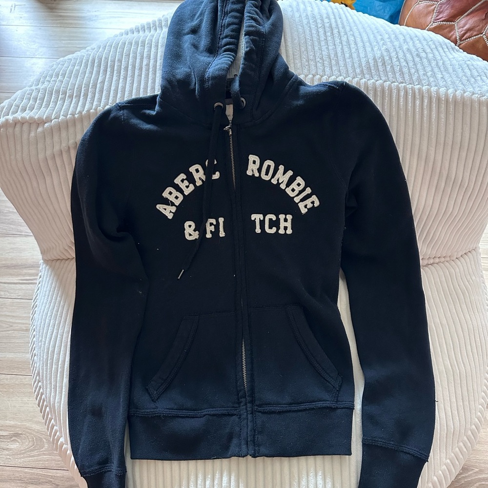 Abercrombie & Fitch navy Zip-Up Hoodie